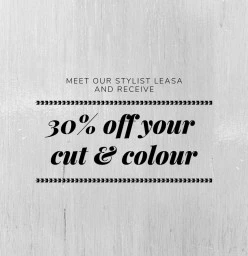 30% off your Cut and Colour Hamilton Wash and Blow Dry