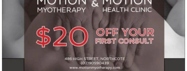 20% off Initial Consultation for Myotherapy and Remedial Massage Northcote Remedial